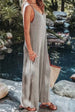 Spaghetti Strap V-Neck Jumpsuit with Pockets Trendsi