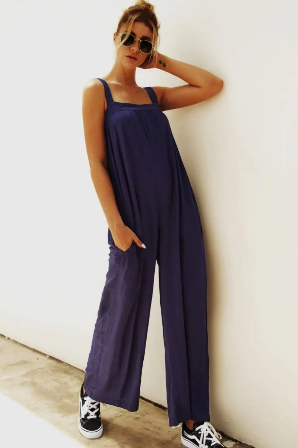 Wide Strap Wide Leg Jumpsuit Trendsi