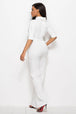 Mock Neck Tie-Waist Half Sleeve Jumpsuit Trendsi