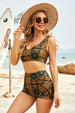 Printed Tie Back  Two-Piece Swimsuit Trendsi
