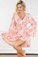 Smocked Printed Flare Sleeve Mini Dress -BazaarBey - www.shopbazaarbey.com