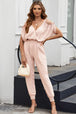  Surplice Cold Shoulder Jumpsuit Trendsi