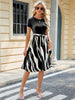 Printed Tie Waist Short Sleeve Dress -BazaarBey - www.shopbazaarbey.com