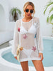 BazaarBey Sequin Star Round Neck Long Sleeve Cover Up 