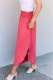  Comfort Princess Full Size High Waist Scoop Hem Maxi Skirt in Hot Pink 