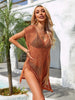Side Slit Plunge Openwork Cover-Up Trendsi