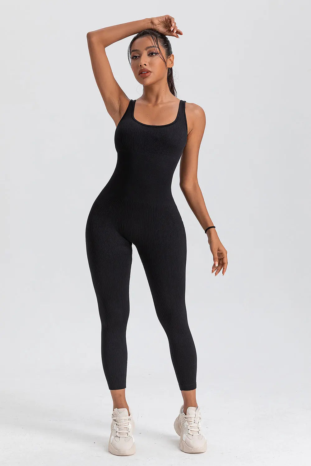Wide Strap Sleeveless Active Jumpsuit Trendsi