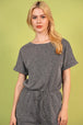 Round Neck Short Sleeve Romper with Pockets Trendsi