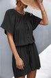 Buttoned Gather Detail Romper Bazaarbey