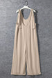 Ribbed V-Neck Wide Leg Jumpsuit with Pockets Trendsi