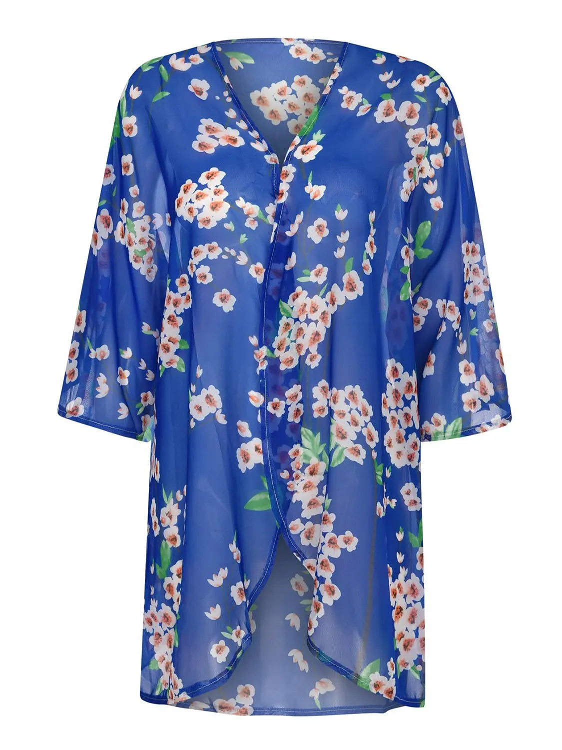 Open Front Half Sleeve Cover-Up Trendsi