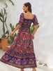 Floral Flounce Sleeve Midi Dress -BazaarBey - www.shopbazaarbey.com