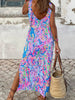 Slit Printed Wide Strap Midi Dress -BazaarBey - www.shopbazaarbey.com