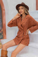 Lapel Collar Long Sleeve Romper Trendsi