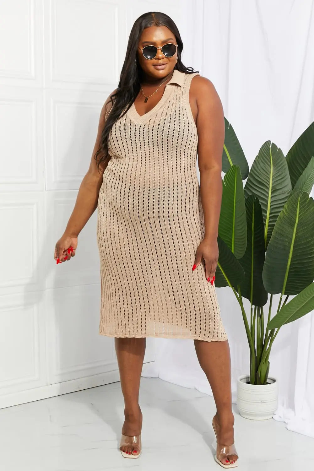 Openwork  Cover Up Dress Trendsi