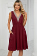 Pocketed V-Neck Wide Strap Dress -BazaarBey - www.shopbazaarbey.com