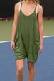 Pocketed Spaghetti Strap Romper Trendsi