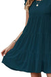Ruffled Round Neck Cap Sleeve Mini Dress -BazaarBey - www.shopbazaarbey.com