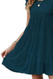 Ruffled Round Neck Cap Sleeve Mini Dress -BazaarBey - www.shopbazaarbey.com