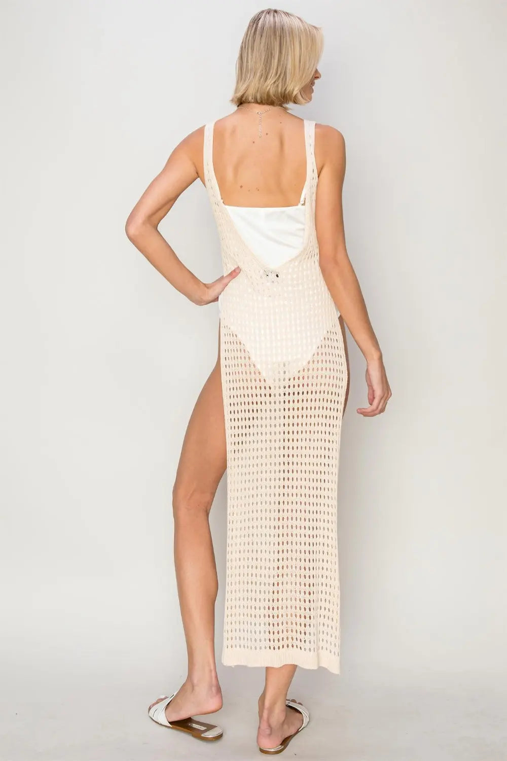 Crochet Backless Cover Up Dress Trendsi