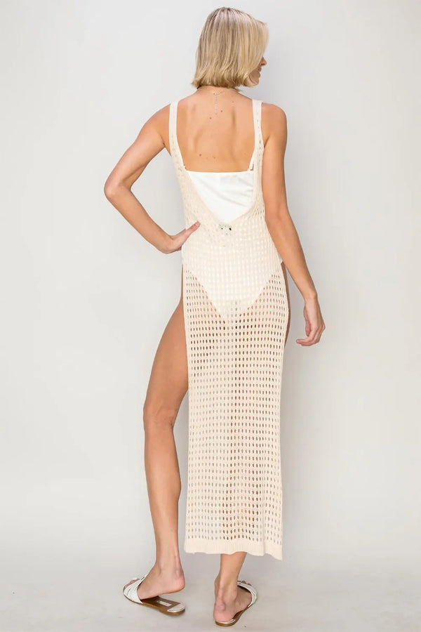  Crochet Backless Cover Up Dress Trendsi