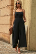 BazaarBey Spaghetti Strap Tied Seam Detail Jumpsuit 