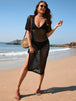 Slit Openwork  Short Sleeve Cover-Up Trendsi