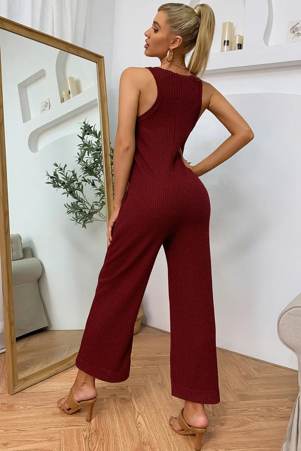 Sleeveless Straight Leg Jumpsuit Trendsi