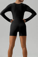 Square Neck Long Sleeve Active Romper Trendsi