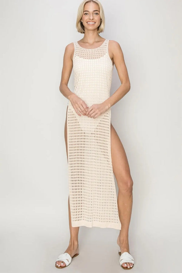 BazaarBey  Crochet Backless Cover Up Dress 