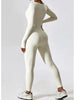 Square Neck Long Sleeve Sports Jumpsuit Trendsi