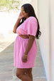  Summer Field Full Size Cutout T-Shirt Dress in Carnation Pink -BazaarBey - www.shopbazaarbey.com