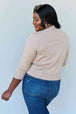  My Favorite  3/4 Sleeve Cropped Cardigan in Khaki Bazaarbey
