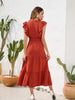 Tiered Ruffled V-Neck Cap Sleeve Dress -BazaarBey - www.shopbazaarbey.com