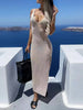 Slit Openwork V-Neck Sleeveless Cover Up Trendsi