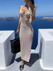 Slit Openwork V-Neck Sleeveless Cover Up Trendsi