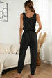 Drawstring Waist Round Neck Jogger Jumpsuit Trendsi