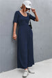 Scoop Neck Half Sleeve Wide Leg Jumpsuit Trendsi