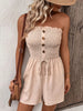 Decorative Button Smocked Strapless Romper Trendsi