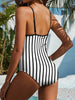 Striped Spaghetti Strap One-Piece Swimwear Trendsi