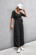 Scoop Neck Half Sleeve Wide Leg Jumpsuit Trendsi