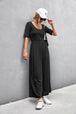Scoop Neck Half Sleeve Wide Leg Jumpsuit Trendsi