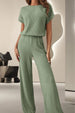 BazaarBey Round Neck Short Sleeve Jumpsuit 