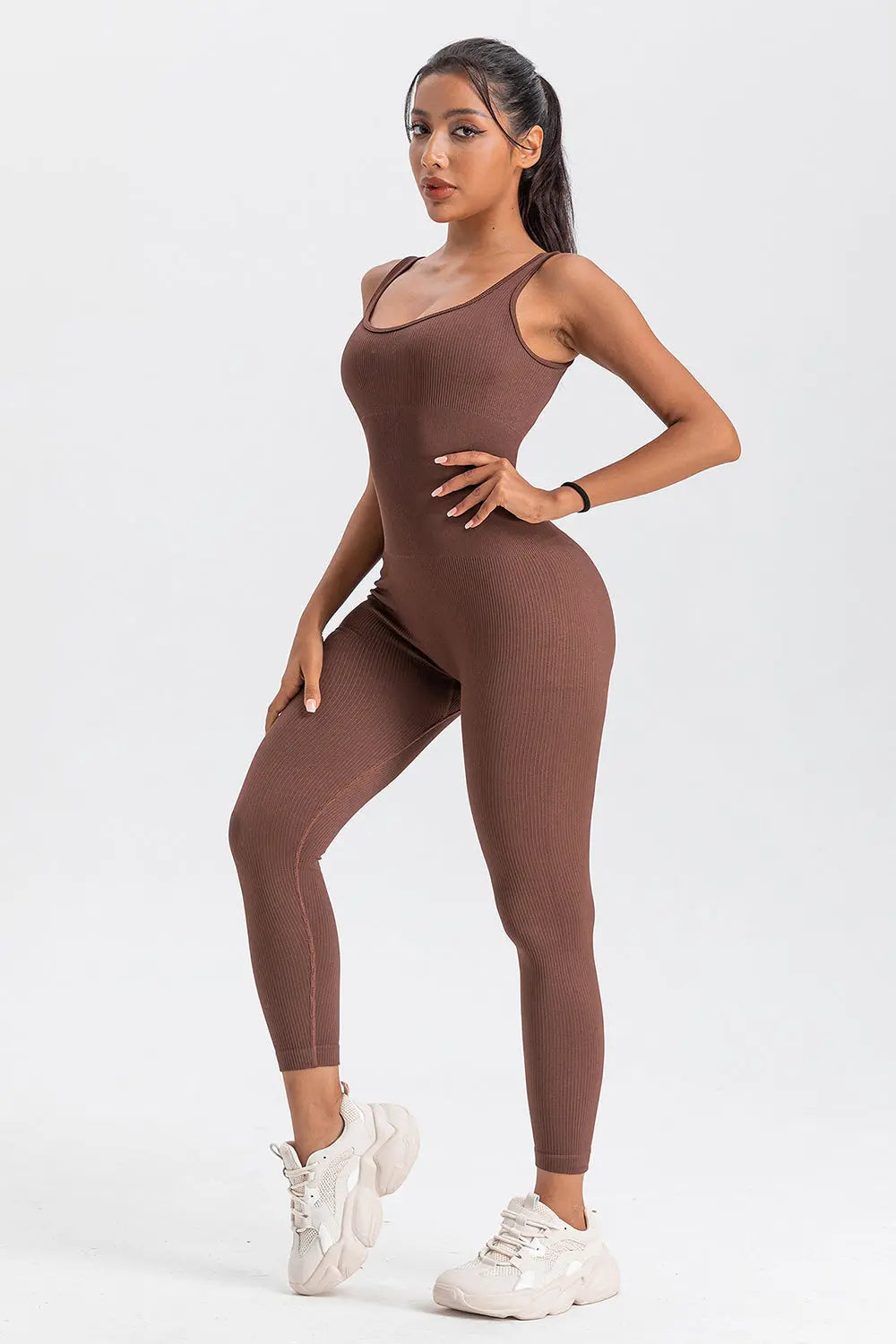 Wide Strap Sleeveless Active Jumpsuit Trendsi
