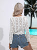 Drawstring V-Neck Long Sleeve Cover Up Trendsi