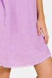  Washed Linen Raw Hem Dress with Pockets -BazaarBey - www.shopbazaarbey.com