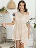 Tassel Boat Neck Flutter Sleeve Cover Up Trendsi