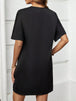 V-Neck Short Sleeve Mini Dress -BazaarBey - www.shopbazaarbey.com