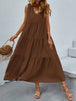 Tiered V-Neck Sleeve Dress -BazaarBey - www.shopbazaarbey.com