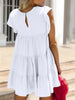 Ruched Round Neck Cap Sleeve Mini Dress -BazaarBey - www.shopbazaarbey.com